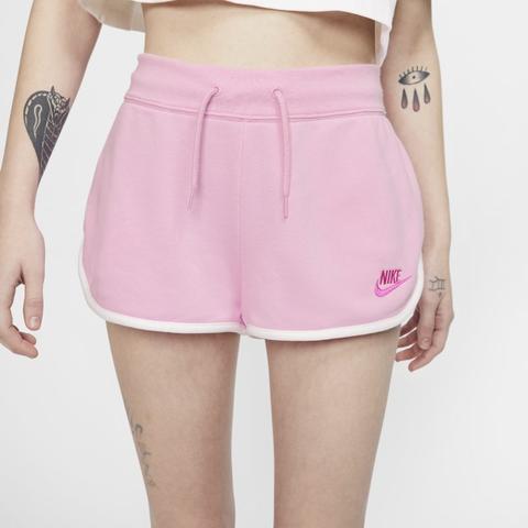nike shorts fleece pink