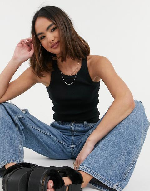 Cotton:on Racerback Tank In Black