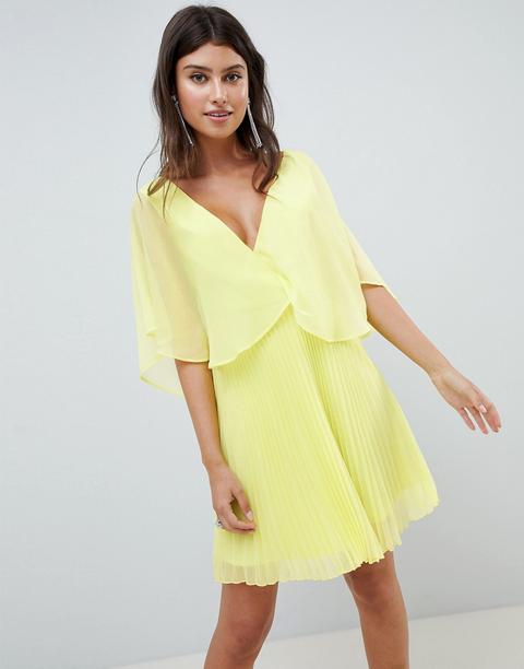 Minivestido Con Falda Plisada Y Mangas Acampanadas De Asos Design