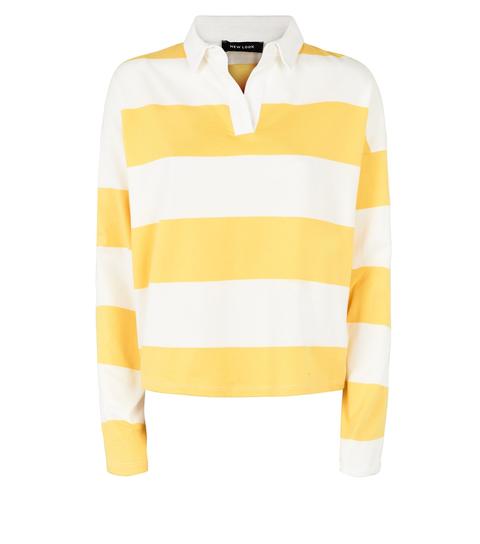 Yellow Stripe Rugby Shirt New Look