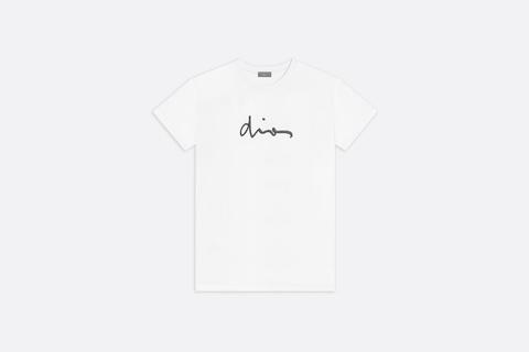 T-shirt En Coton, Broderie Signature "dior"