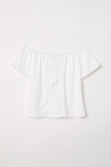 H & M - Camicetta A Spalle Scoperte - Bianco