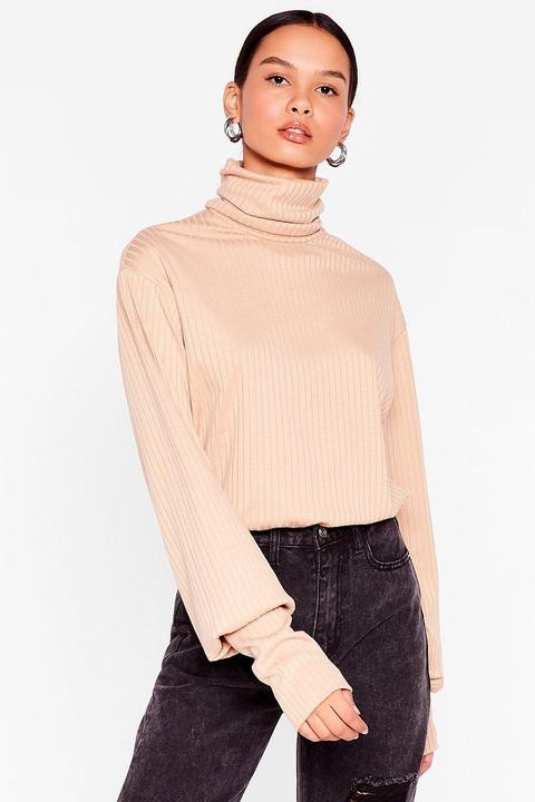 Womens Knit It Off Ribbed Turtleneck Jumper