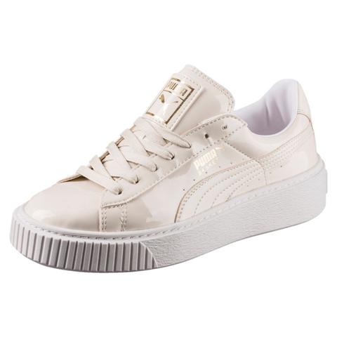 Scarpe Da Ginnastica In Pelle Verniciata Basket Platform Donna