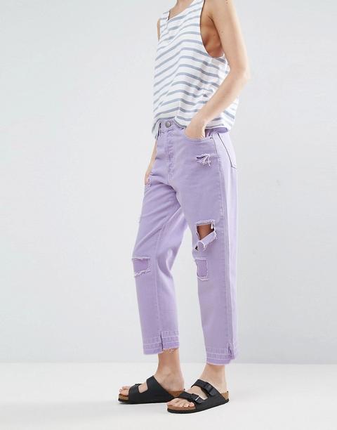 Asos - Jeans Dritti Destrutturati Lilla - Viola