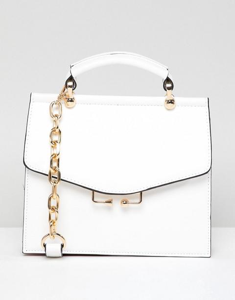 Asos Design - Borsa A Tracolla Con Gherone Multicolore - Bianco