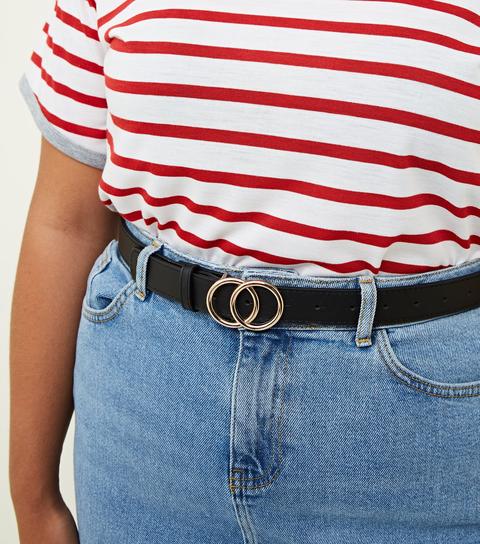 Curves Black Circle Buckle Belt New Look