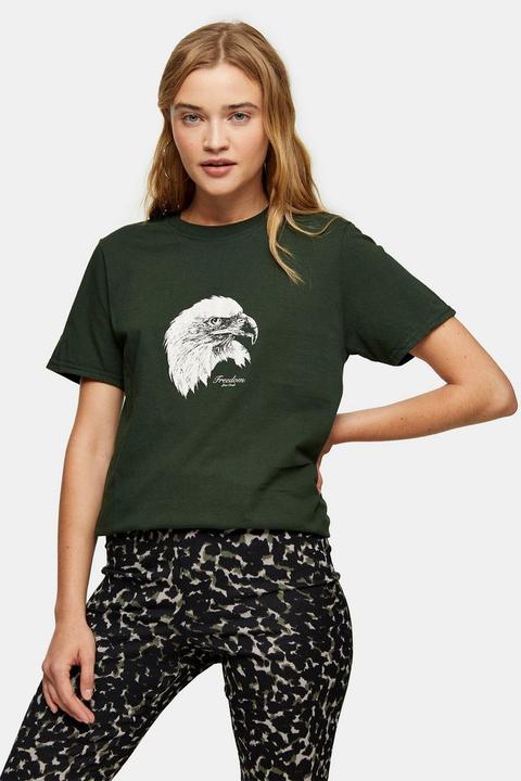 Idol Forest Green Eagle Oversized T-shirt