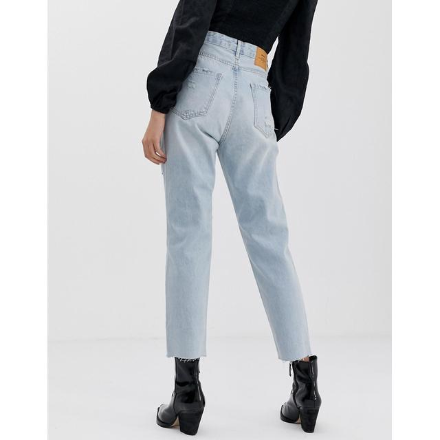 stradivarius ripped mom jeans