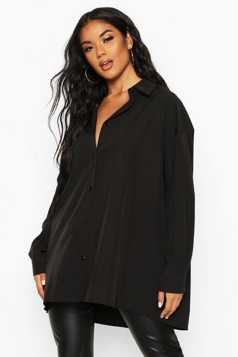 Womens Extreme Oversized Shirt - Black - 6, Black