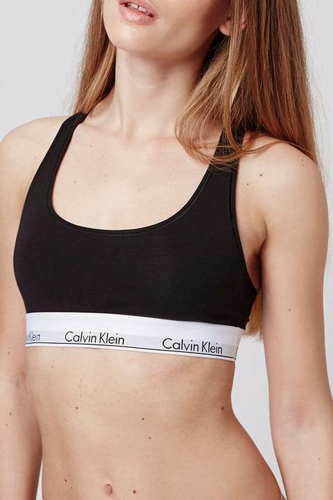 Womens Modern Cotton Bralet By Calvin Klein - Black, Black