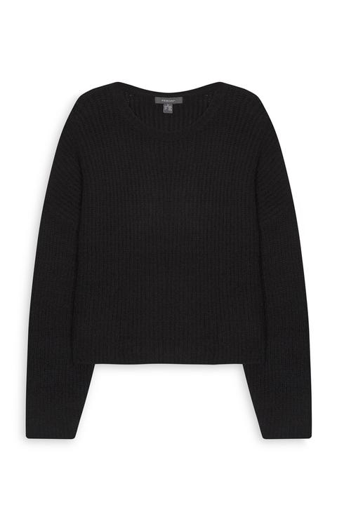 Black Balloon Sleeve Jumper