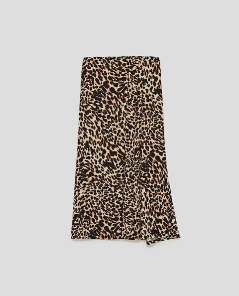 Falda Midi Estampado Animal