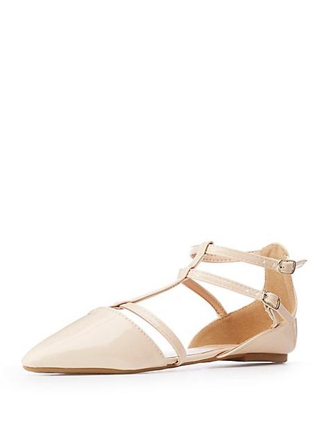 strappy pointed toe flats