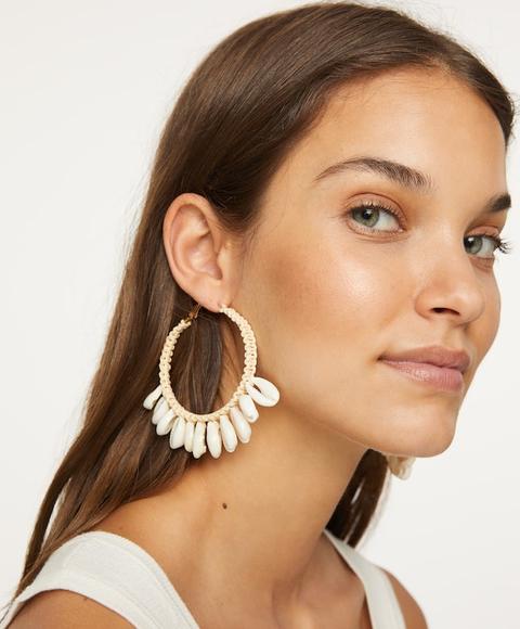 Pendientes Raffia Conchas
