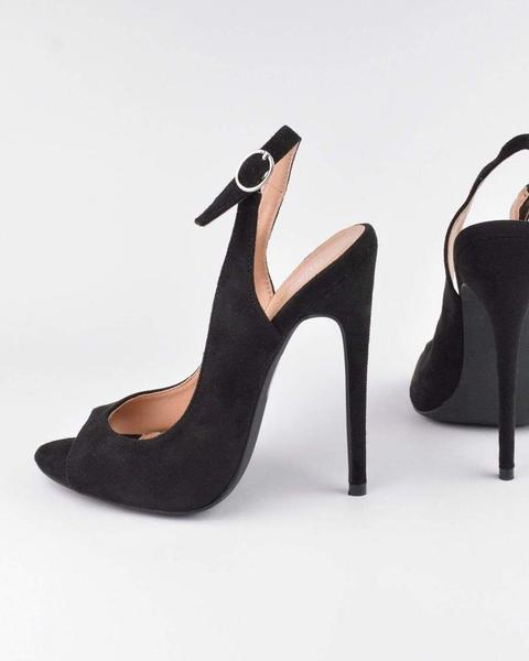 Gheryn - Heeled Sandal In Black Suede