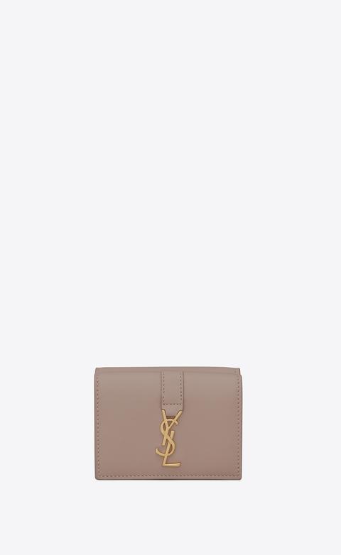 Ysl Petite Wallet In Rose Leather