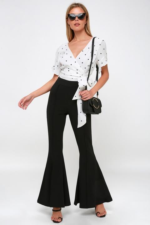 Cromwell Black Bell Bottom Trouser Pants