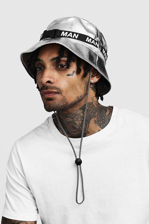 Buckle Detail Reflective Cord Bucket Hat