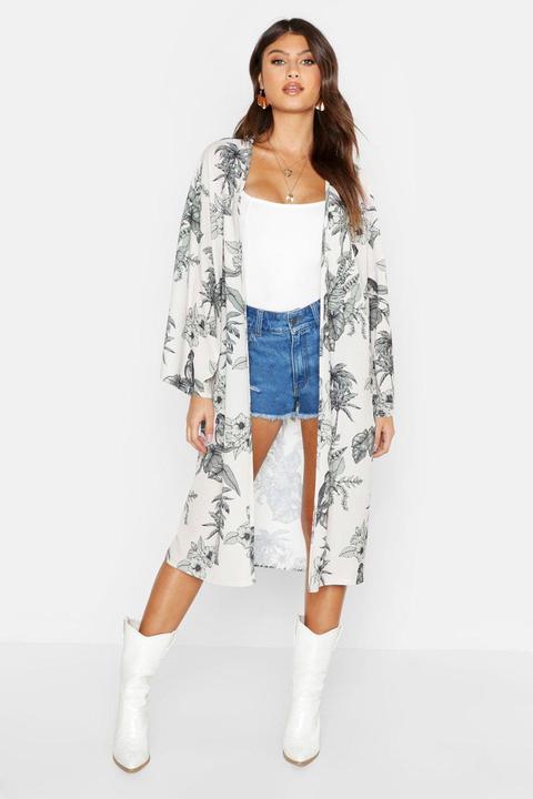 Kimono Mit Landschafts-print