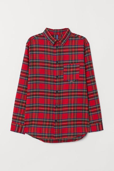 H & M - Chemise En Flanelle - Rouge