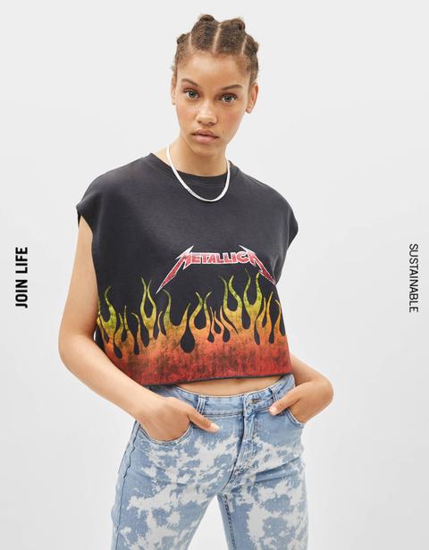 Sweat Sans Manches Metallica de Bershka en 21 Buttons