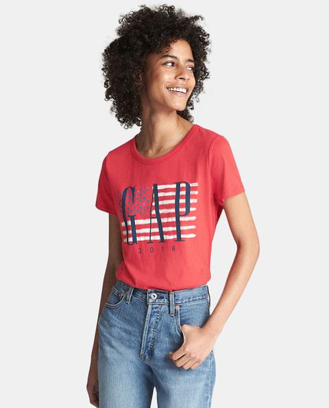 Gap - Camiseta De Mujer Con Print Delantero Y Manga Corta