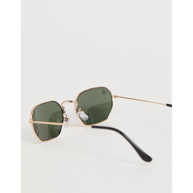 jeepers peepers hexagonal sunglasses in gold