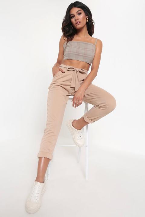 Stone Tie Waist Cigarette Trousers