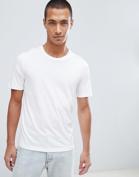 Camiseta De Algodón Pima En Blanco "the Perfect Tee" De Selected Homme