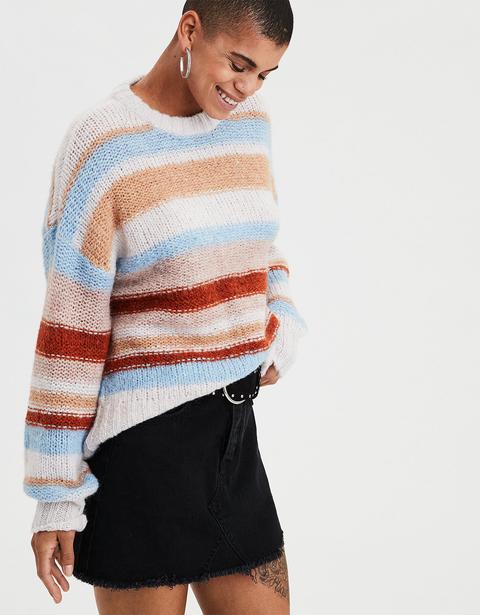 Ae Multi-stripe Pullover Sweater