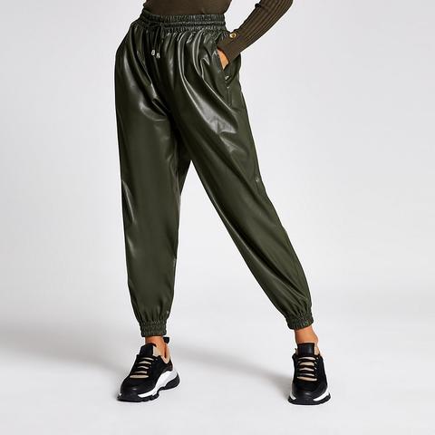 leather joggers petite