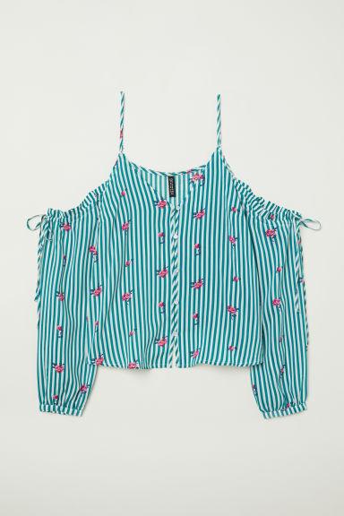 H & M - Cold Shoulder Blouse - Turquoise