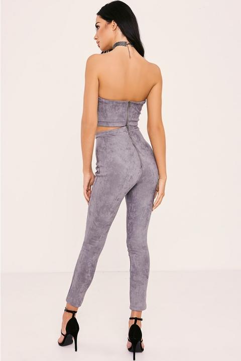 Sarah Ashcroft Grey Faux Suede High Waisted Leggings