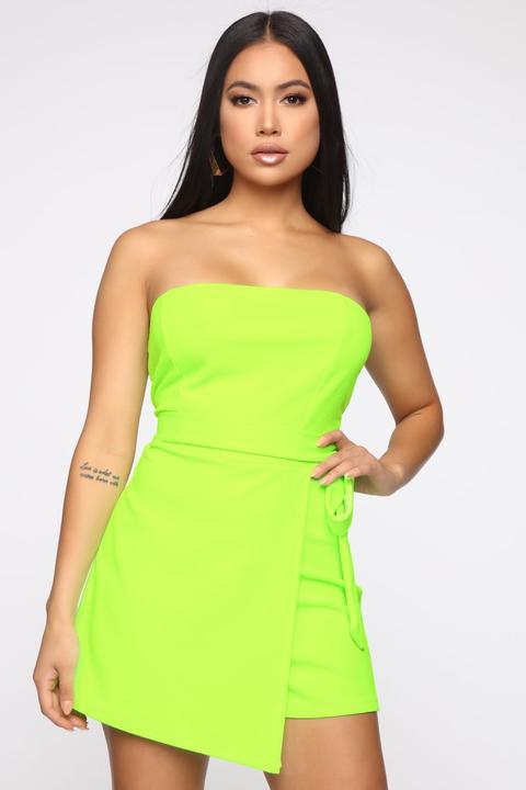 neon green romper