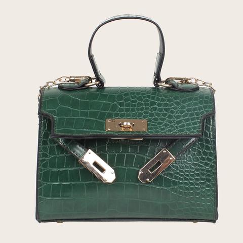 Cartable En Cuir Pu Avec Motif De Crocodile