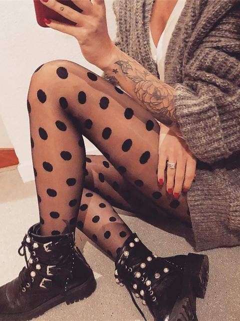 Polka Dot Sheer Mesh Stockings