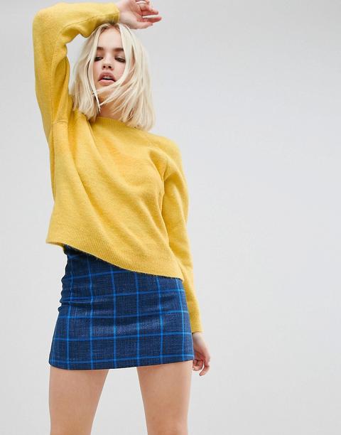 Asos - Maglione Girocollo In Filato Peloso - Giallo