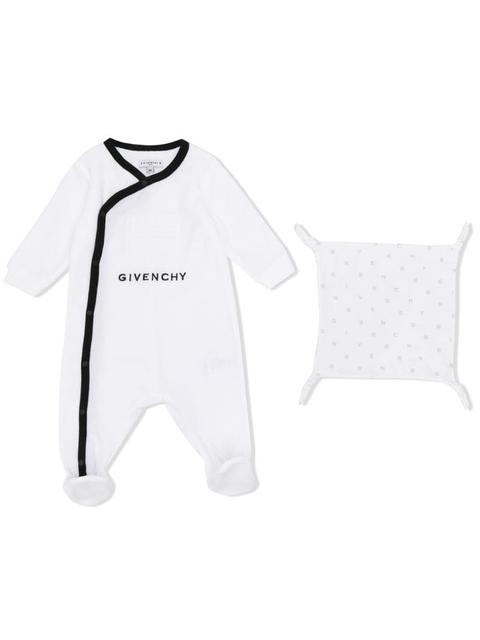 Givenchy Kids - Printed Logo Romper from Farfetch on 21 Buttons