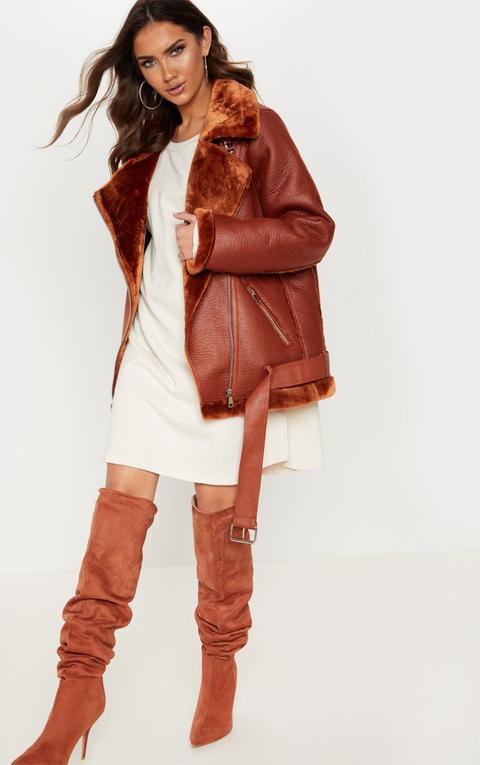 tan oversized aviator jacket