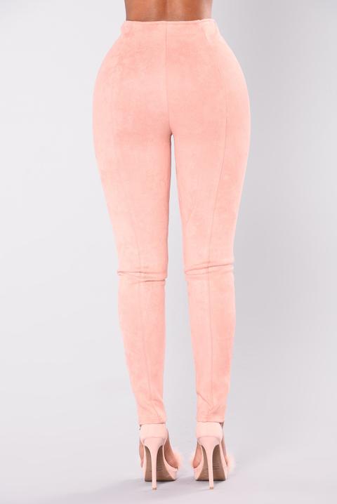 pink suede leggings