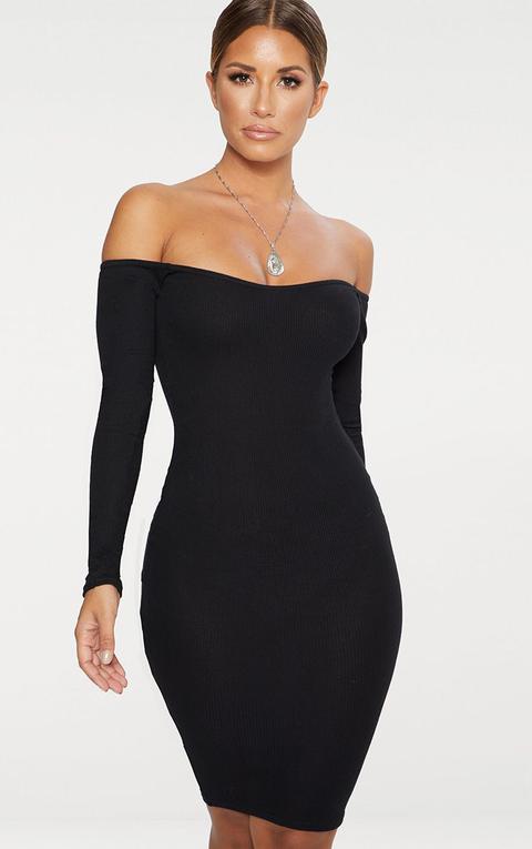 long ribbed black dress