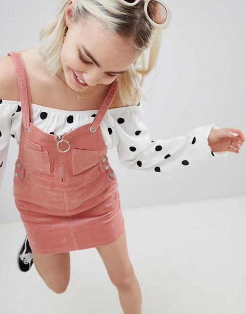 Emory Park 90's Pinnafore Dress In Corduroy - Dusty Pink