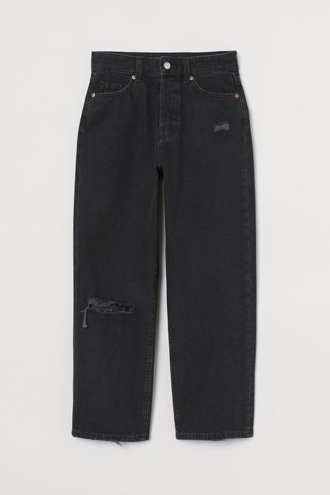 Straight High Ankle Jeans - Gris