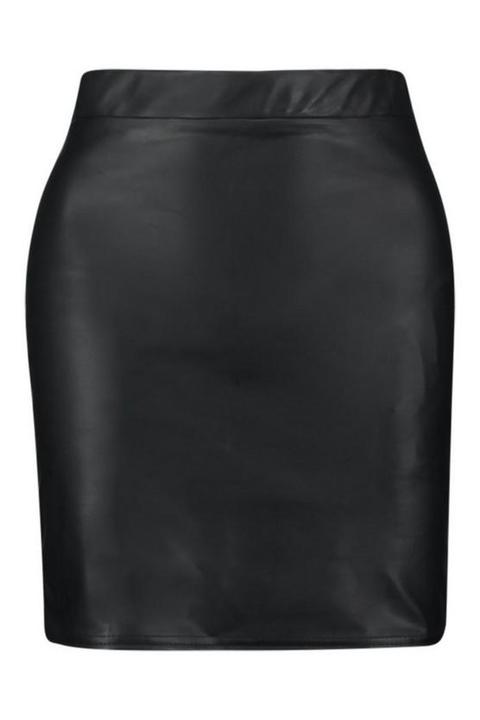 Matte Faux Leather Stretch Mini Skirt