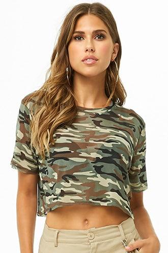 sheer camo top