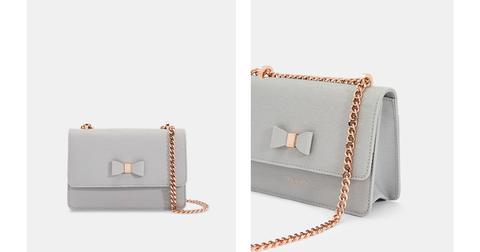 Doriis Bow Detail Leather Cross Body Bag