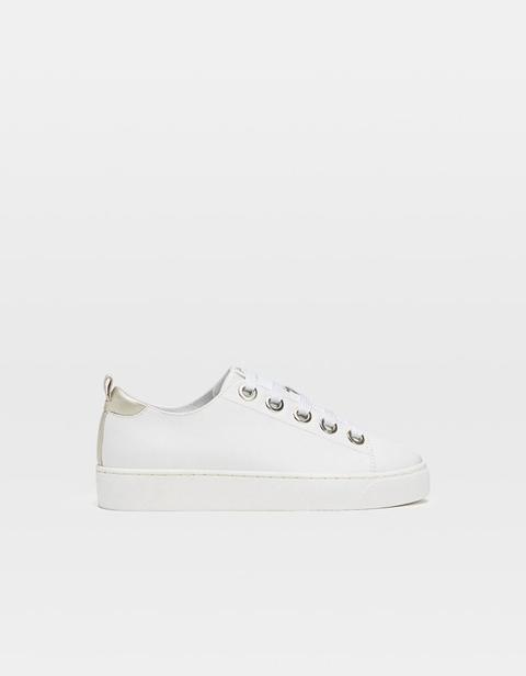 Sneakers Bianche Con Dettaglio Sul Tallone Bianco