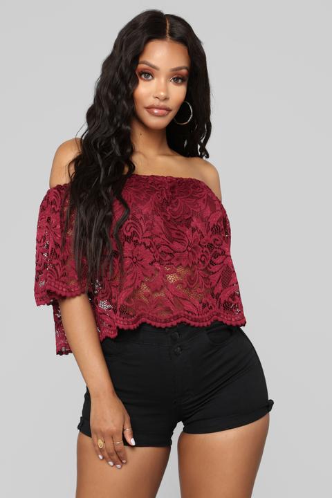 Here For Lace Off Shoulder Top 