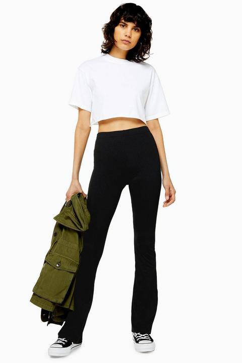 Ribbed Jersey Flare Trousers